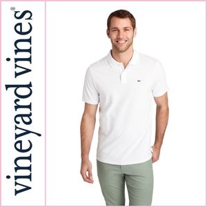 Vineyard Vines White Pique Polo Shirt